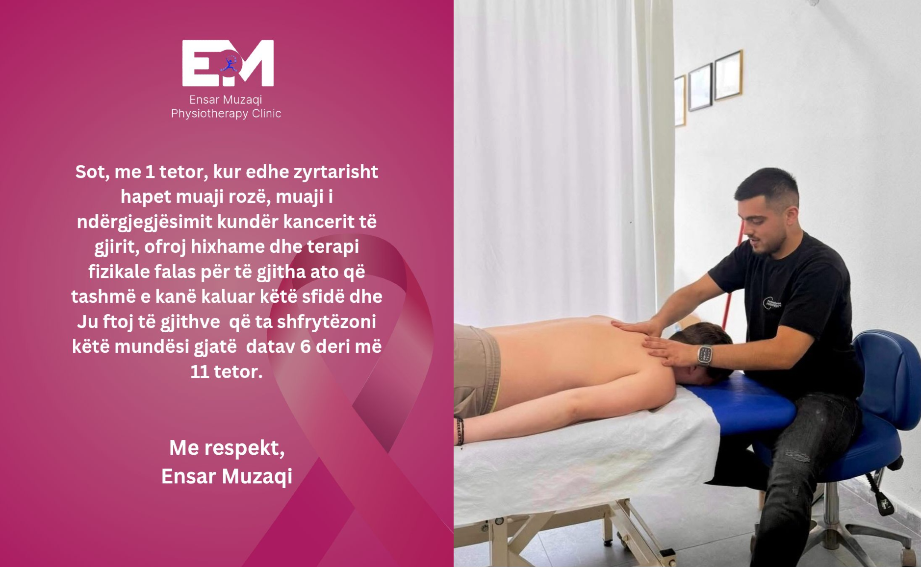 Ensar Muzaqi Ofron Shërbime Falas për Gratë që Kapërcyen Kancerin