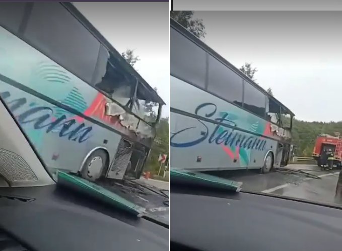 Autobusi përfshihet nga flakët në Qafë të Duhlës