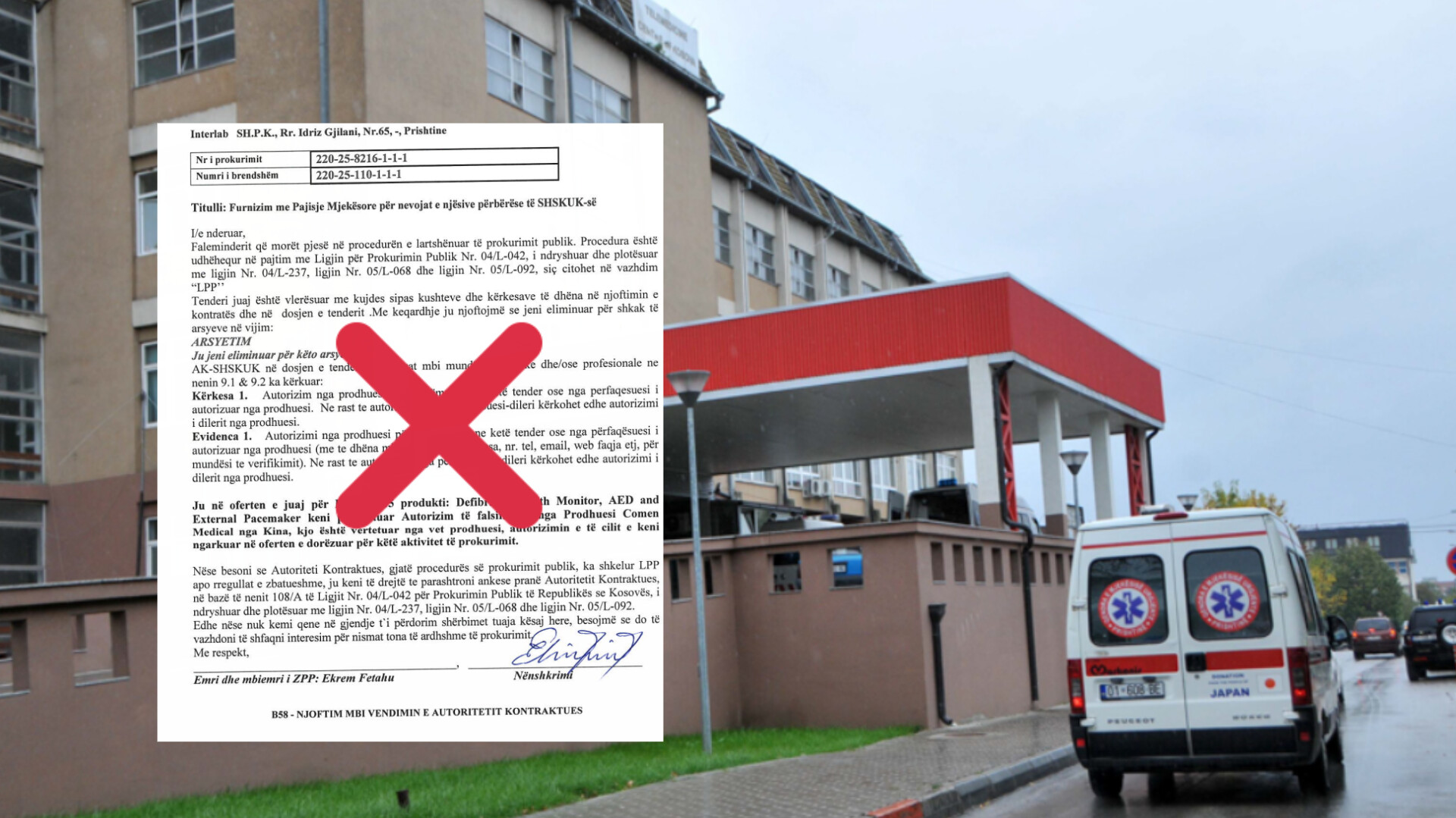 Interlab përjashtohet nga tenderi i SHSKUK-së për dokument të falsifikuar