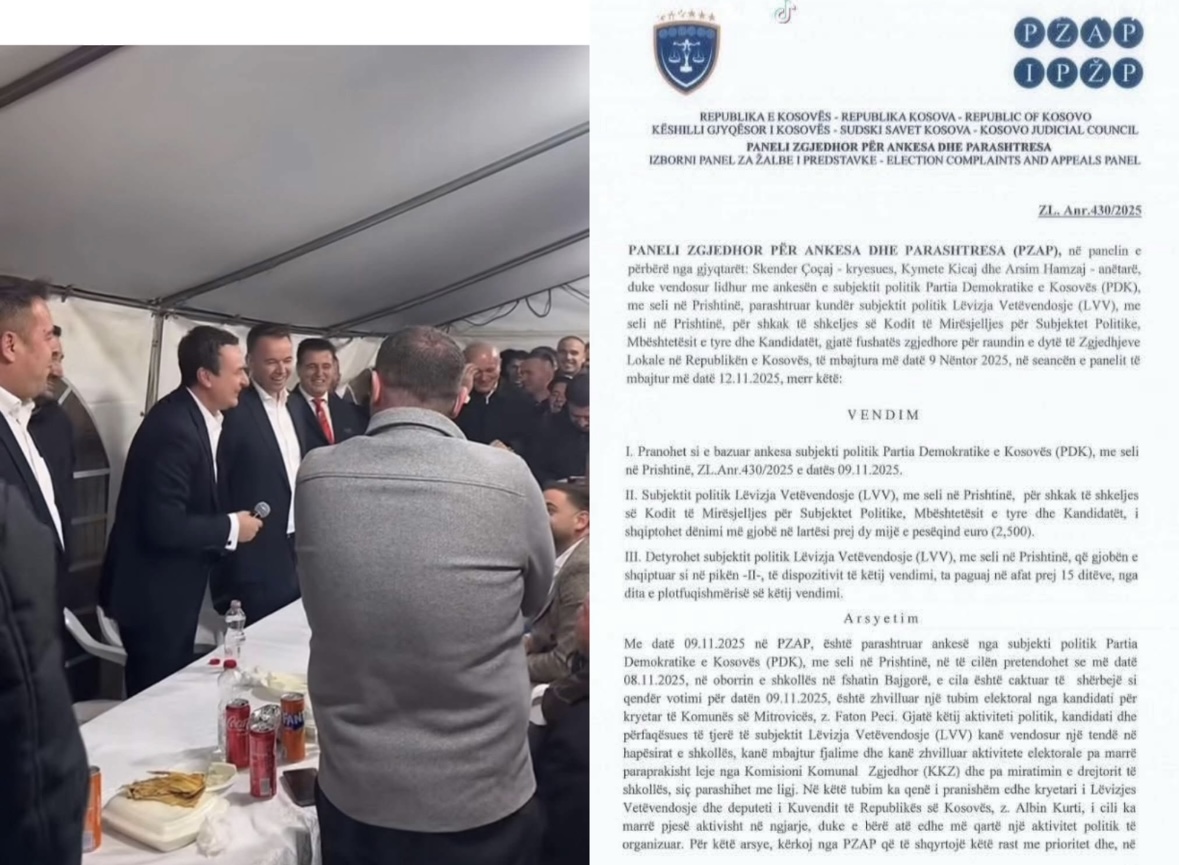 PZAP ndëshkon VV-në me 2,500 euro për tubim të paligjshëm