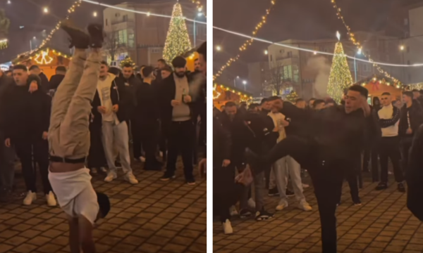 Dy persona shndërrojnë sheshin e Istogut në skenë vallëzimi