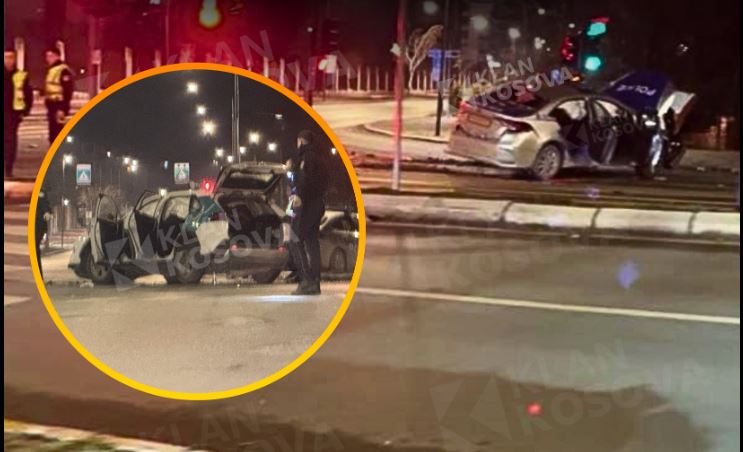 Aksident në Prishtinë: Katër të lënduar në përplasjen e dy makinave