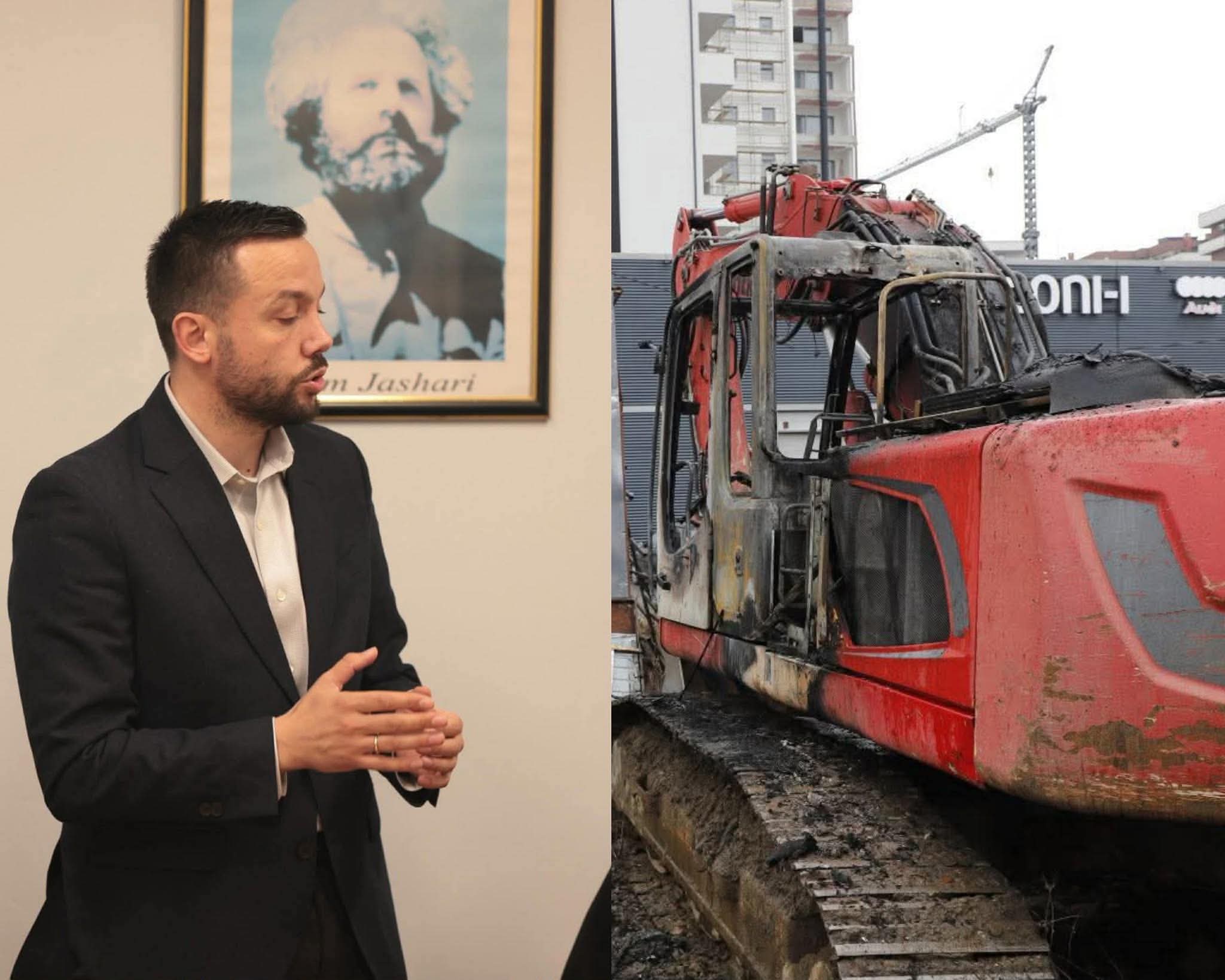 Arian Tahiri dënon aktin e djegies së mjetit të ndërtimit
